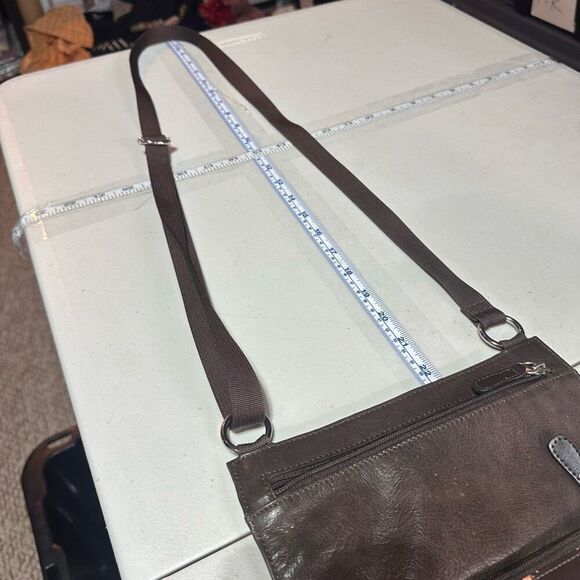 Vintage 90s Wilsons Leather Crossbody Bag Brown - Picture 15 of 15